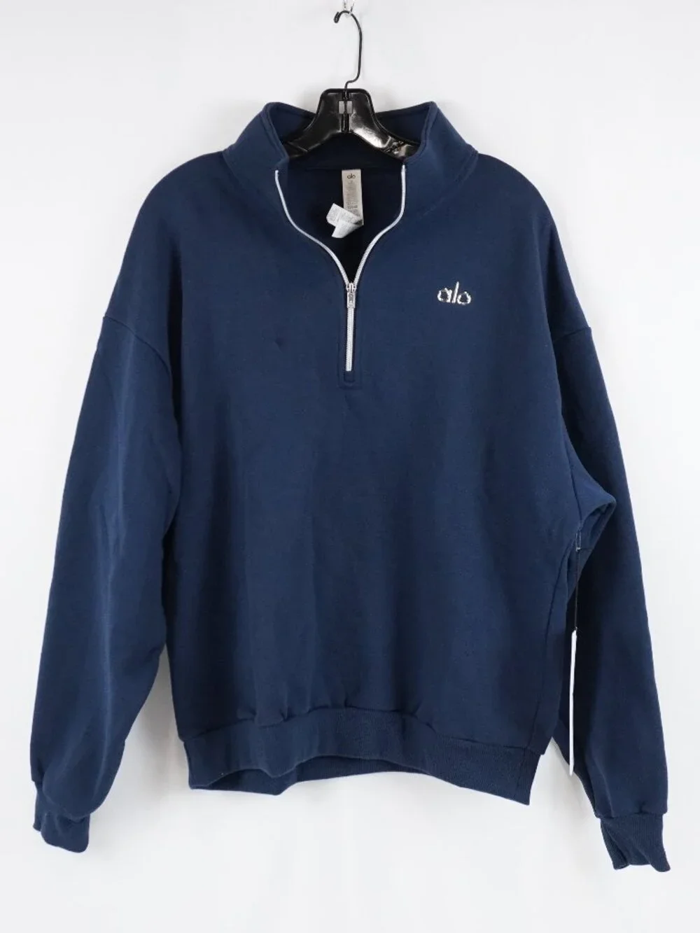 Alo Yoga Accolade 1/4 Zip Pullover Sweatshirt In Navy - Women's Size Medium